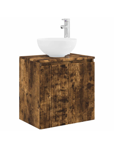Set di mobili per il bagno 3 pz Rovere Fumo 33 x 34,5 x 160 cm