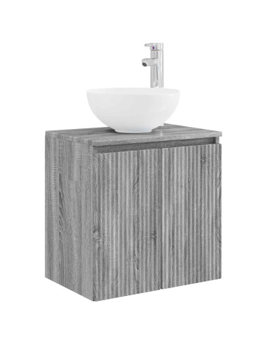 Set di mobili per il bagno 3 pz Sonoma grigio