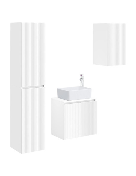 Set di mobili per il bagno 3 pz Bianco 33 x 34,5 x 160 cm