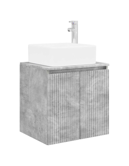 Set di mobili per il bagno 3 pz Grigio Cemento