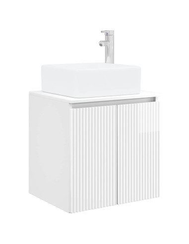 Set di mobili per il bagno 3 pz Bianco Lucido