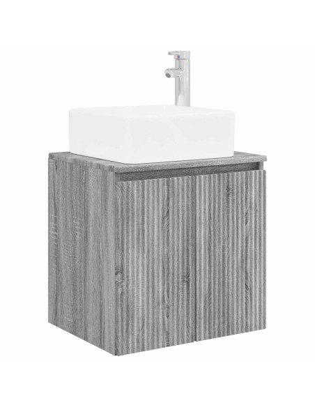 Set di mobili per il bagno 3 pz Sonoma grigio