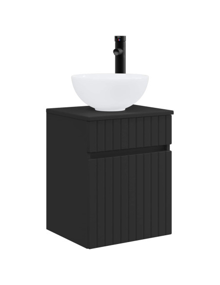 Set di mobili per il bagno 3 pz Nero 33 x 34,5 x 160 cm