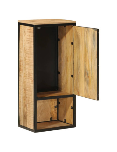 Mobile da Bagno 40x27x90 cm in Legno Massello di Mango e Ferro