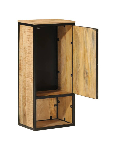 Mobile da Bagno 40x27x90 cm in Legno Massello di Mango e Ferro