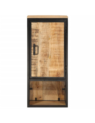 Mobile da Bagno 40x27x90 cm in Legno Massello di Mango e Ferro
