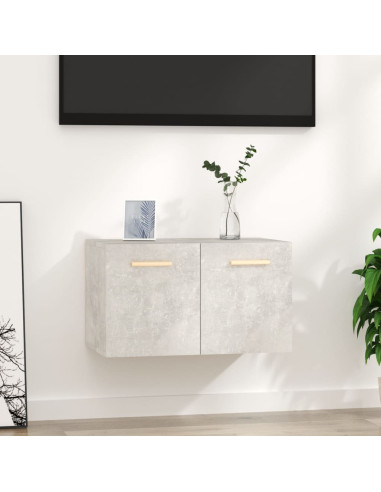 Mobile a Parete Grigio Cemento 60x36,5x35 cm Legno Multistrato