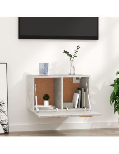 Mobile a Parete Grigio Cemento 60x36,5x35 cm Legno Multistrato