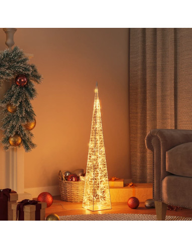 Cono di Luce LED Decorativo Acrilico Bianco Caldo 90 cm