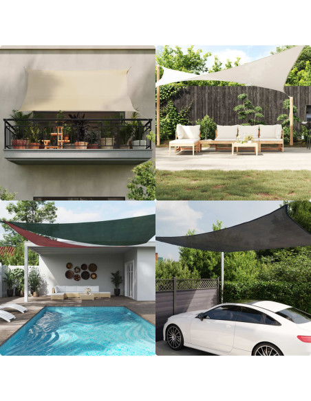 Vela Parasole 160 g/m² Verde Scuro 6x8 m in HDPE