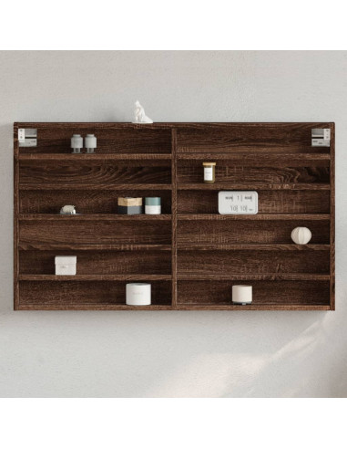 Armadietto Vetrina Rovere Marrone 100x8,5x58 Legno Multistrato