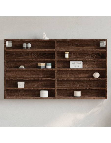 Armadietto Vetrina Rovere Marrone 100x8,5x58 Legno Multistrato