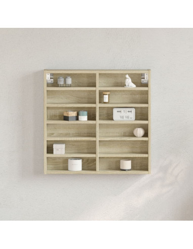 Armadietto Vetrina Rovere Sonoma 60x8,5x58 cm Legno Multistrato