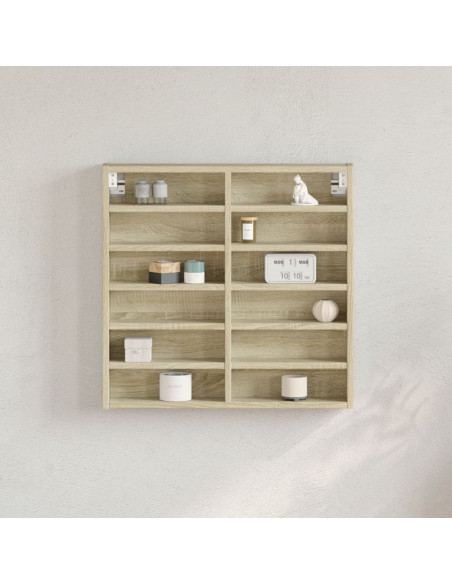 Armadietto Vetrina Rovere Sonoma 60x8,5x58 cm Legno Multistrato