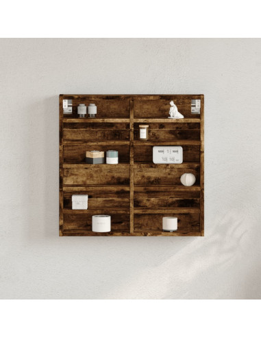 Armadietto Vetrina Rovere Fumo 60x8,5x58 cm Legno Multistrato