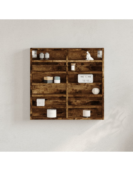 Armadietto Vetrina Rovere Fumo 60x8,5x58 cm Legno Multistrato