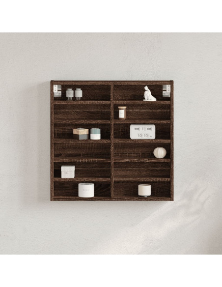 Armadietto Vetrina Rovere Marrone 60x8,5x58cm Legno Multistrato
