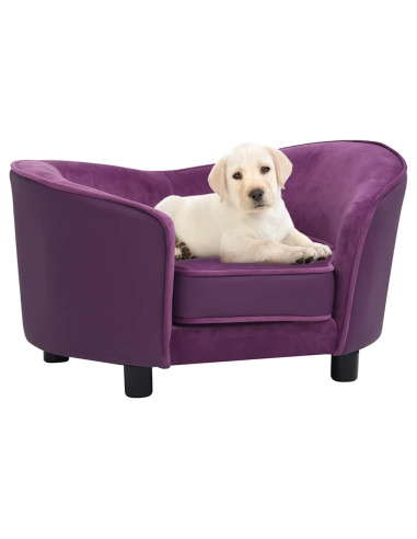Divano per Cani Borgogna 69x49x40cm in Peluche e Similpelle