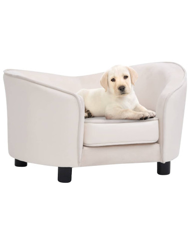 Divano per Cani Crema 69x49x40 cm in Peluche e Similpelle