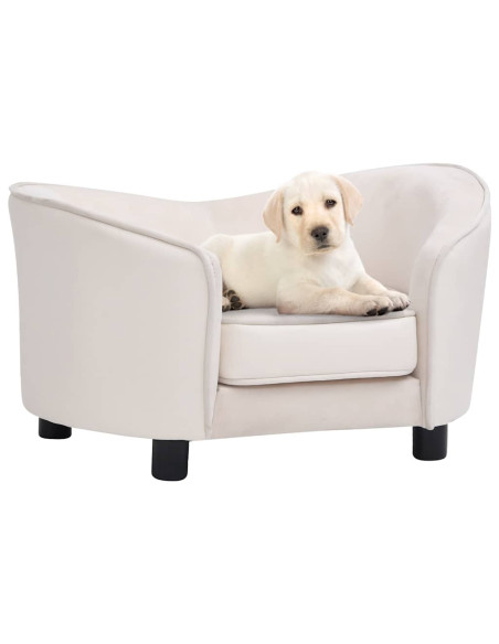 Divano per Cani Crema 69x49x40 cm in Peluche e Similpelle