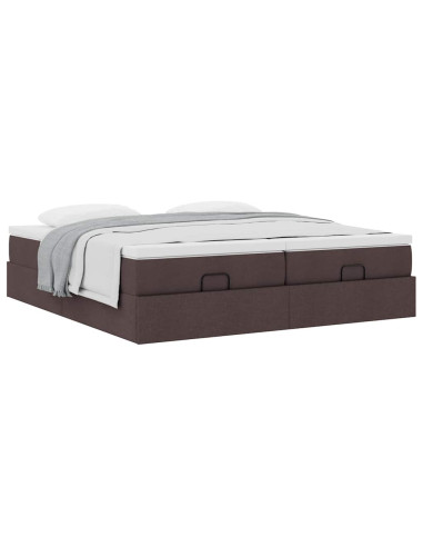Struttura Letto Pouf con Materassi 200x200 cm in Tessuto