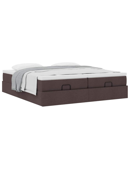 Struttura Letto Pouf con Materassi 200x200 cm in Tessuto