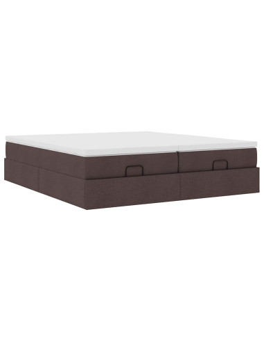 Struttura Letto Pouf con Materassi 200x200 cm in Tessuto