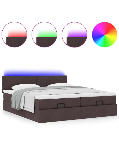 Struttura Letto Pouf con Materassi 200x200 cm in Tessuto