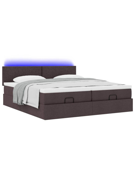 Struttura Letto Pouf con Materassi 200x200 cm in Tessuto