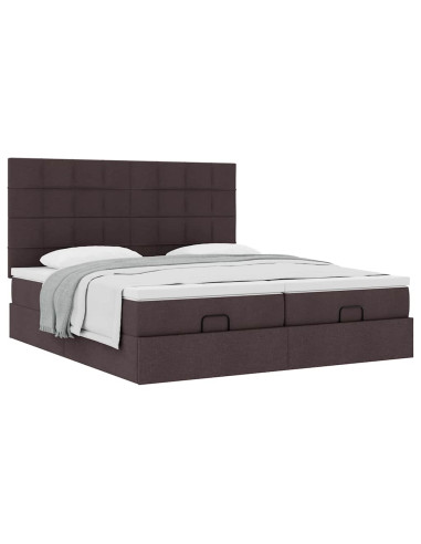 Struttura Letto Pouf con Materassi 200x200 cm in Tessuto