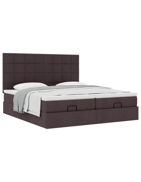 Struttura Letto Pouf con Materassi 200x200 cm in Tessuto