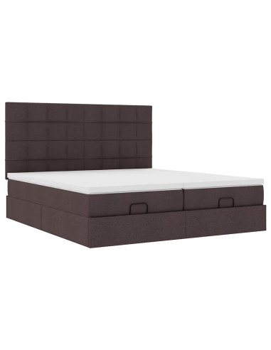 Struttura Letto Pouf con Materassi 200x200 cm in Tessuto