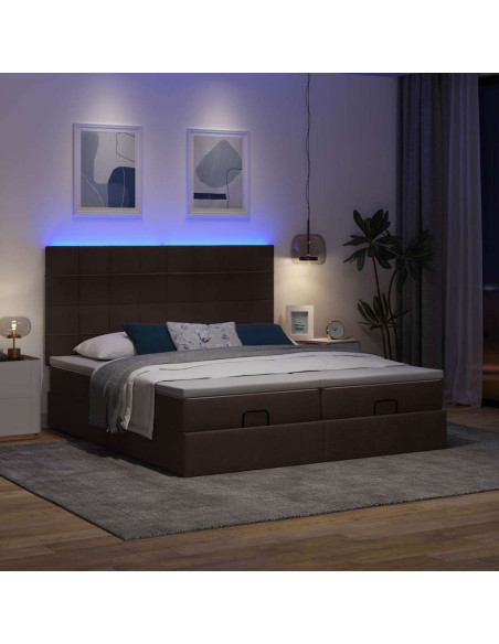Struttura Letto Pouf con Materassi 200x200 cm in Tessuto