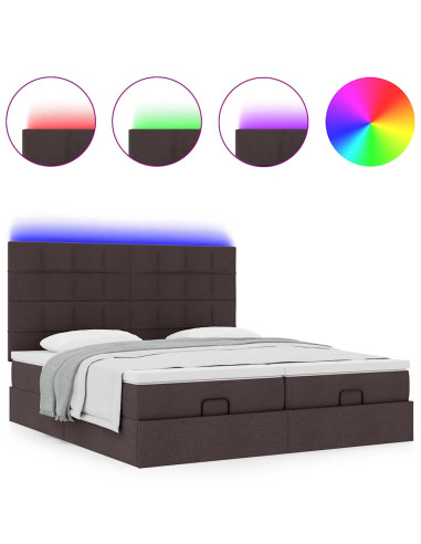 Struttura Letto Pouf con Materassi 200x200 cm in Tessuto