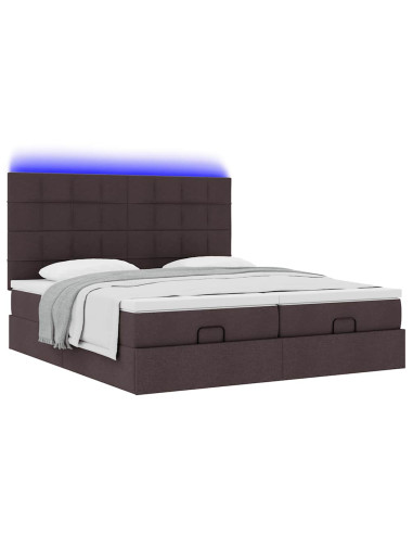 Struttura Letto Pouf con Materassi 200x200 cm in Tessuto