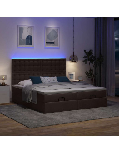 Struttura Letto Pouf con Materassi 200x200 cm in Tessuto