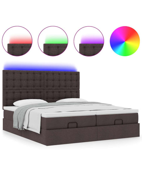 Struttura Letto Pouf con Materassi 200x200 cm in Tessuto