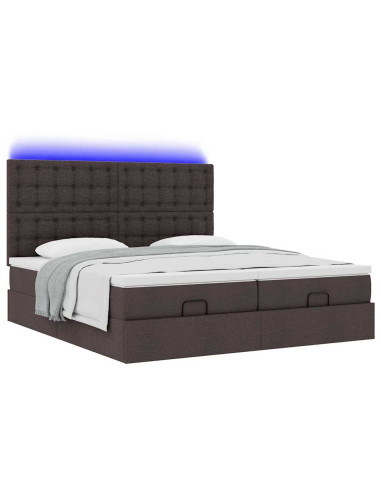 Struttura Letto Pouf con Materassi 200x200 cm in Tessuto