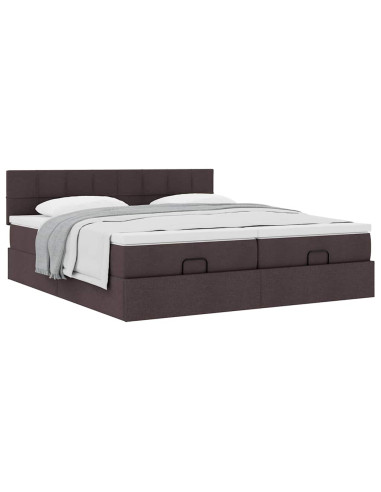 Struttura Letto Pouf con Materassi 200x200 cm in Tessuto
