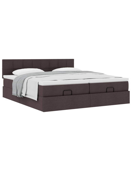 Struttura Letto Pouf con Materassi 200x200 cm in Tessuto