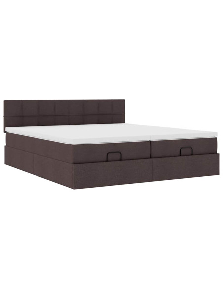 Struttura Letto Pouf con Materassi 200x200 cm in Tessuto