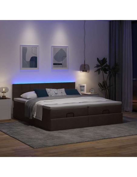 Struttura Letto Pouf con Materassi 200x200 cm in Tessuto