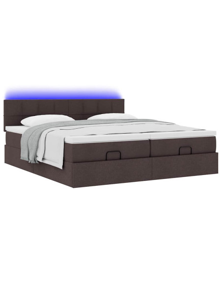 Struttura Letto Pouf con Materassi 200x200 cm in Tessuto