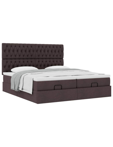 Struttura Letto Pouf con Materassi 200x200 cm in Tessuto