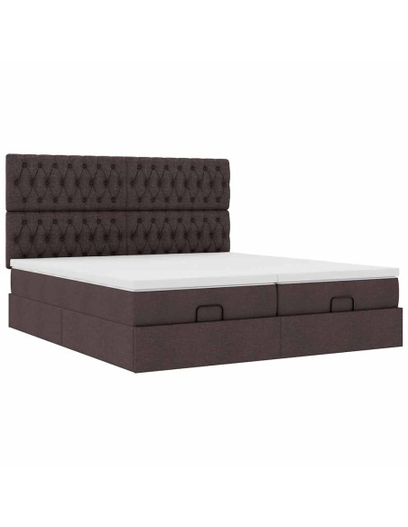 Struttura Letto Pouf con Materassi 200x200 cm in Tessuto