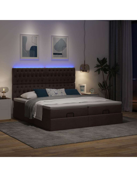 Struttura Letto Pouf con Materassi 200x200 cm in Tessuto
