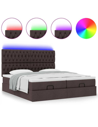 Struttura Letto Pouf con Materassi 200x200 cm in Tessuto