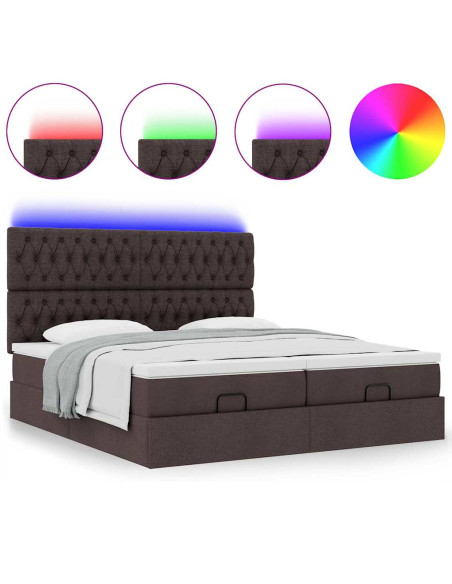 Struttura Letto Pouf con Materassi 200x200 cm in Tessuto