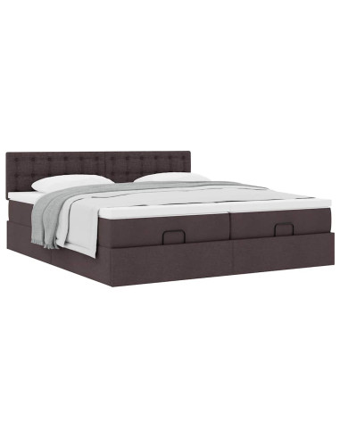 Struttura Letto Pouf con Materassi 200x200 cm in Tessuto