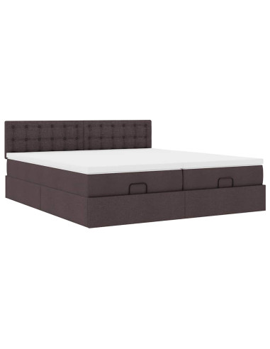 Struttura Letto Pouf con Materassi 200x200 cm in Tessuto